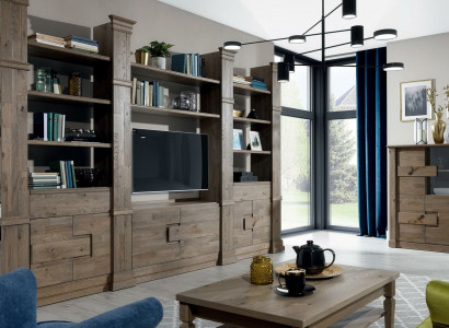 Living room wall unit cabinet system country house dresser TV